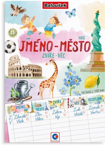 Blok pro hru  Jméno - město