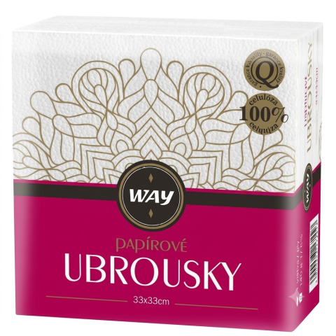 Ubrousky papírové 33x33 bílé 140g