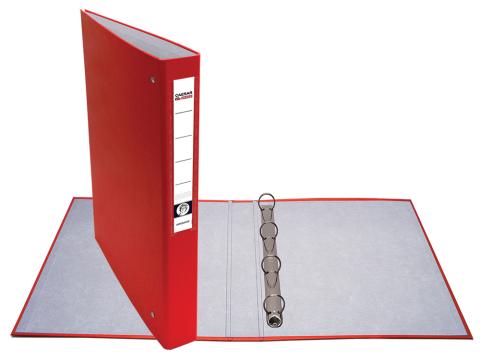 Pořadač A4/4 kroužky 4cm PP červený Pořadač A4/4 kroužky 4cm PP červený