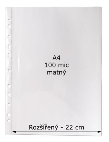 Obal závěsný A4 extra rozšířený matný MAXI 100mi/50ks