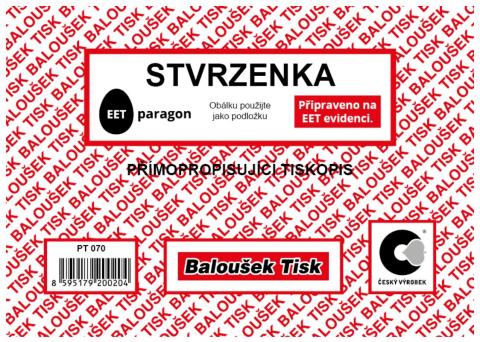 Stvrzenka Baloušek A6 PT070 NCR - propisující