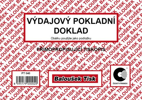 Výdajový pokladní doklad A6 Baloušek NCR PT040 - propisující