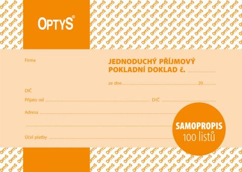 Příjmový pokl. doklad NCR A6 OPT 1302 - propisující