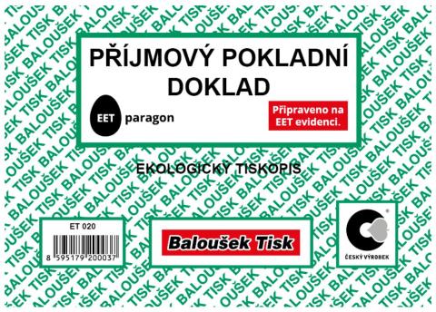 Příjmový pokl. doklad A6 Baloušek ET020 - nepropisující
