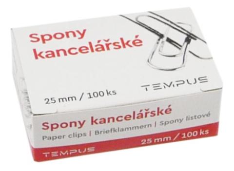 Dopisní spony stříbrné 100ks/25 mm