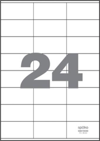 Etikety samolep. A4/ 70x36/100 listů
