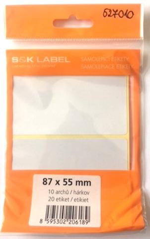 Etikety samolep. 87x55/20 etiket