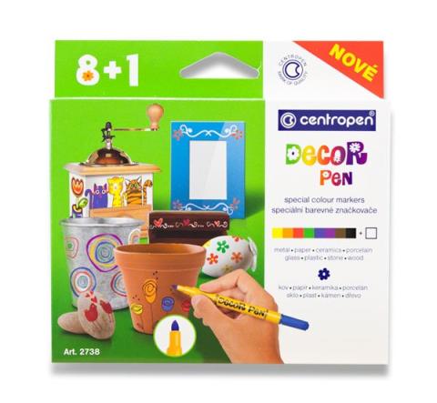 Značkovač Decor Pen 2738/9ks syté barvy