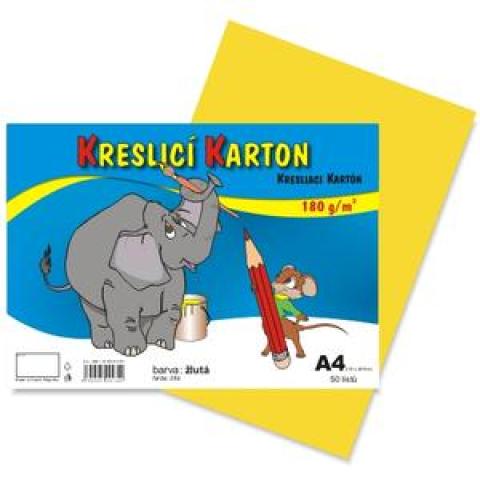 Kreslicí karton A4/180g/50lis žlutá