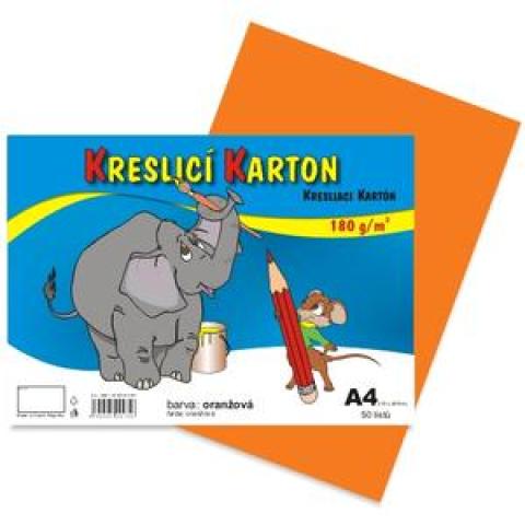 Kreslicí karton A4/180g/50lis oranžová