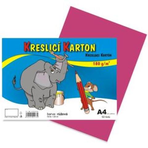 Kreslicí karton A4/180g/50lis růžová