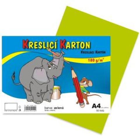 Kreslicí karton A4/180g/50lis světle zelená