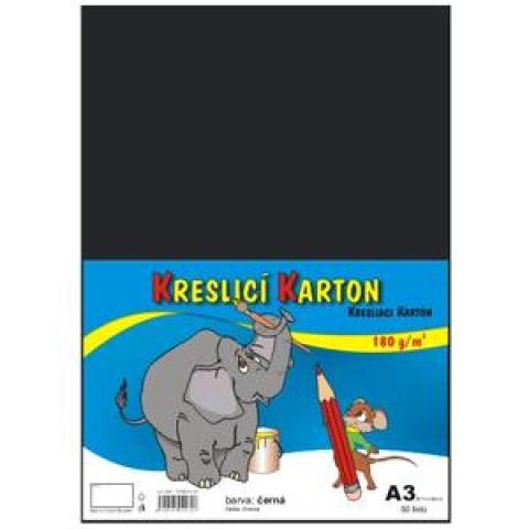 Kreslicí karton A3/180g/50lis černá