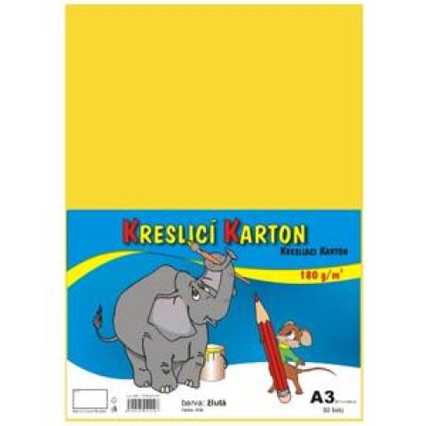 Kreslicí karton A3/180g/50lis žlutá
