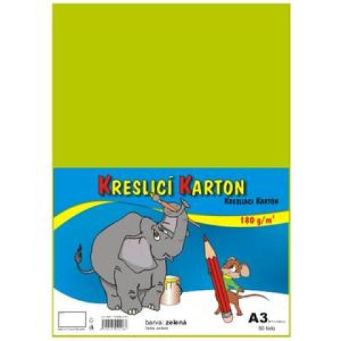 Kreslicí karton A3/180g/50lis světle zelená