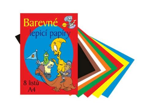 Barevné papíry lepicí 8 listů