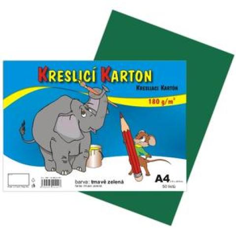 Kreslicí karton A4/180g/50lis tmavě zelená