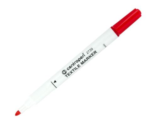 Popisovač Centropen 2739 na textil nevypratelný červený