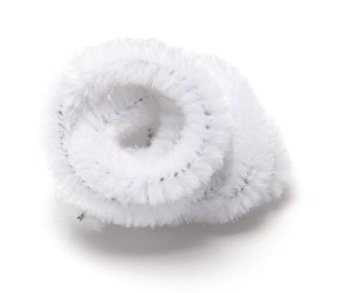 Plyšový drátek 50cm/10ks bílý