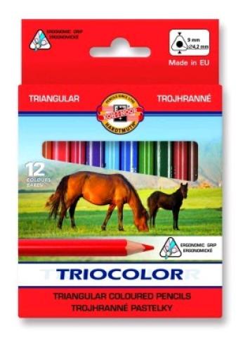 Pastelky 3142 silné JUMBO trojhranné 12 Koh-i-noor Koně