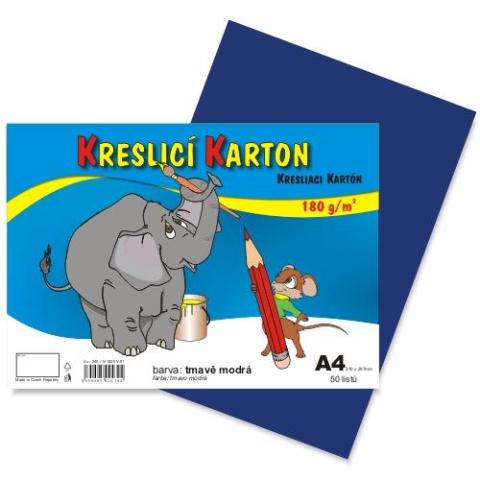 Kreslicí karton A4/180g/50lis tmavě modrá