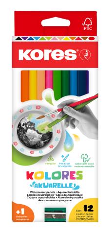 Pastelky KORES trojhranné akvarelové 12ks