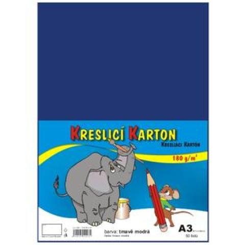 Kreslicí karton A3/180g/50lis tmavě modrá