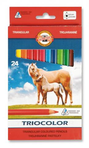 Pastelky 3144 silné JUMBO trojhranné 24 Koh-i-noor Koně