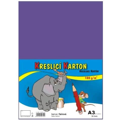 Kreslicí karton A3/180g/50lis fialová