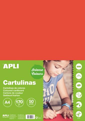 Kreslicí karton APLI  A4/170g/50lis červená
