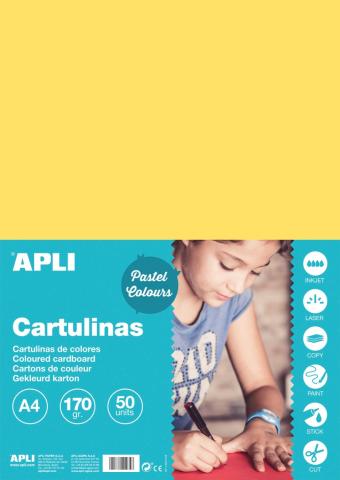 Kreslicí karton APLI  A4/170g/50lis světle žlutá