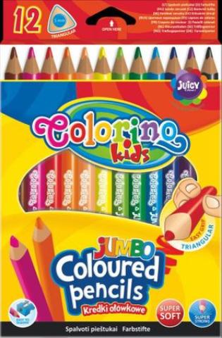 Pastelky Colorino trojhranné JUMBO 12 barev