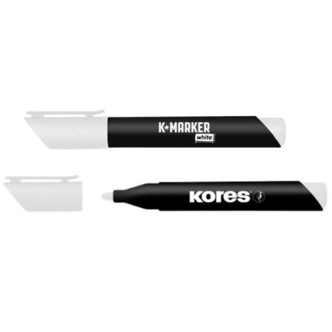Značkovač KORES K-Marker Permanent bílý kulatý hrot Značkovač KORES K-Marker Permanent bílý kulatý hrot