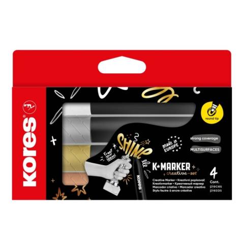 Značkovač KORES K-Marker Permanent Creative 4ks Značkovač KORES K-Marker Permanent Creative 4ks