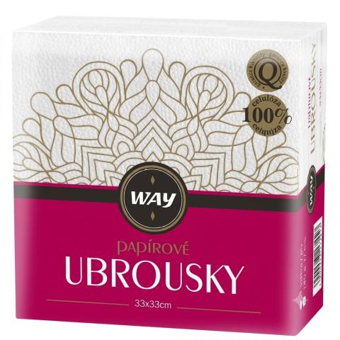Ubrousky papírové 33x33 bílé 140g Ubrousky papírové 33x33 bílé 140g