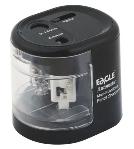 Ořezávátko elektrické EAGLE na 2 tužky 6–8, 9–12 mm + USB kabel