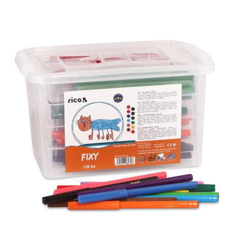 Popisovače RICO 2,3mm v úložném praktickém boxu 120ks Popisovače RICO 2,3mm v úložném praktickém boxu 120ks