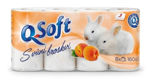 Toaletní papír 200 3vrs. Q Soft broskev/ návin 18m Toaletní papír 200 3vrs. Q Soft broskev/ návin 18m