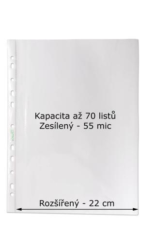 Obal závěsný 001 A4 extra rozšířený čirý silný 55mi/100ks