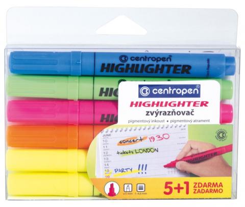 Zvýrazňovač Centropen 8552/6ks