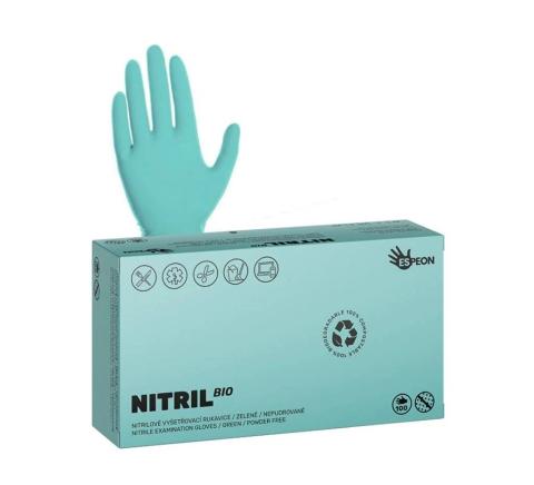 Rukavice chirurgické BIO zelené nitrilové M/100ks