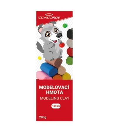 Modelína školní barevná 200g/10barev