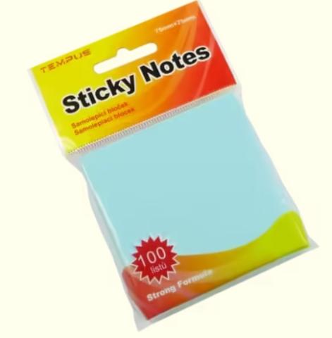 Lepicí blok Y 75x75/100l pastelová modrá