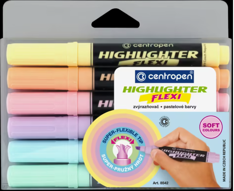 Zvýrazňovač Centropen 8542/6ks pastelové barvy