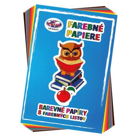 Barevné papíry nelepicí 8 listů