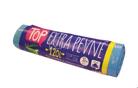 Pytel LDPE modrý/černý 120l/10ks role zatahovací