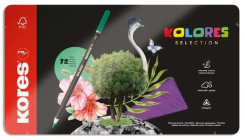 Pastelky KORES KOLORES SELECTION trojhranné 72 barev v kovovém pouzdře Pastelky KORES KOLORES SELECTION trojhranné 72 barev v kovovém pouzdře