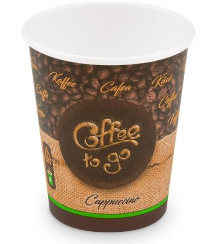 Kelímek papírový "Coffee to go" hnědý 200ml/50ks