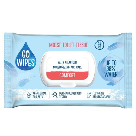 Toaletní papír vlhčený Go Wipes Comfort 44 ks s klipem
