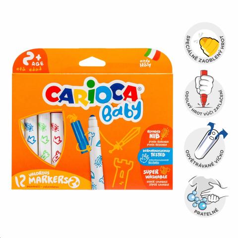 Fixy dětské Carioca BABY kulatý hrot 12ks